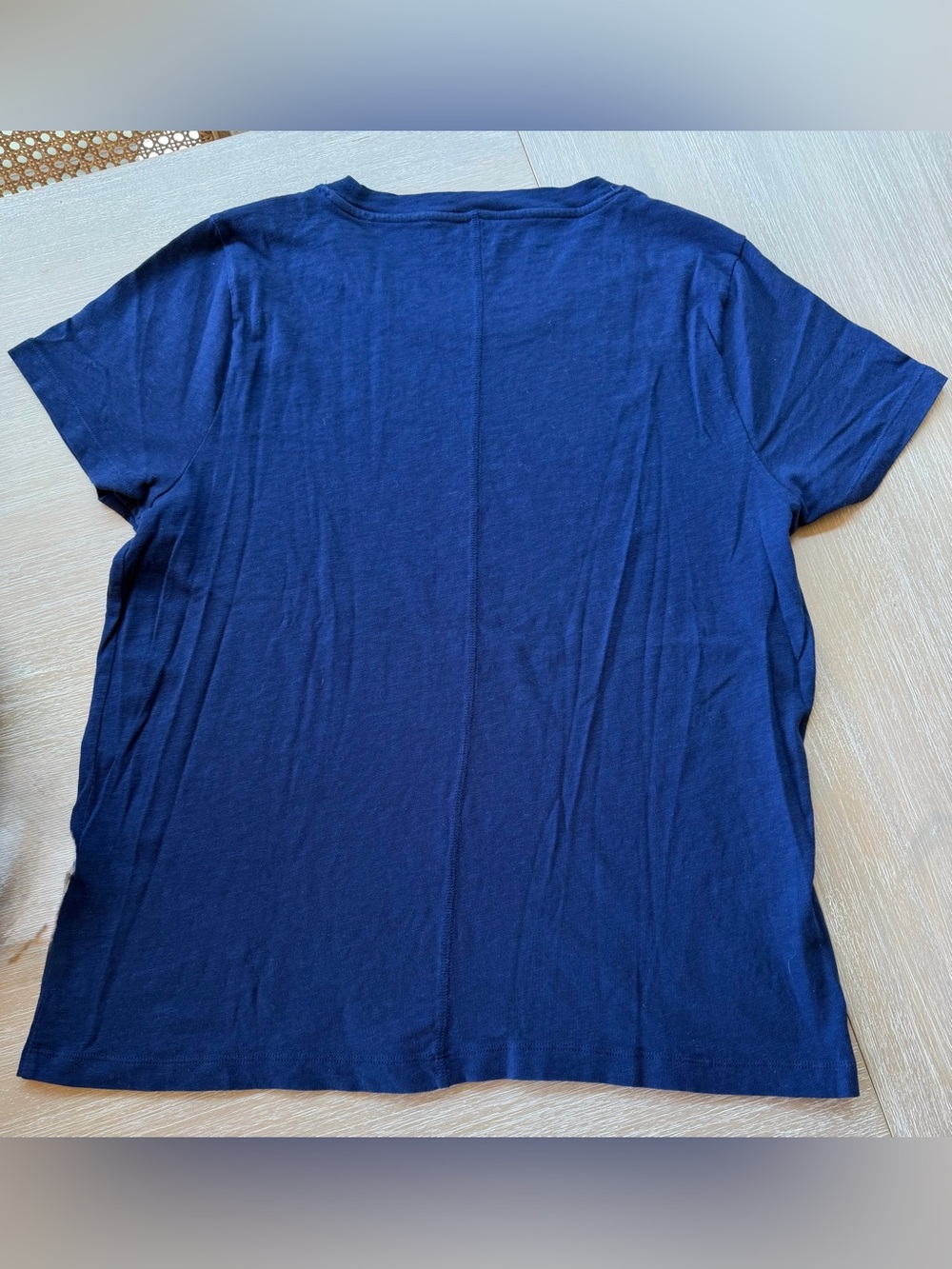J Crew Girlfriend Crewneck Cotton Short Sleeve Tee Bright Indigo Large - Picture 6 of 7